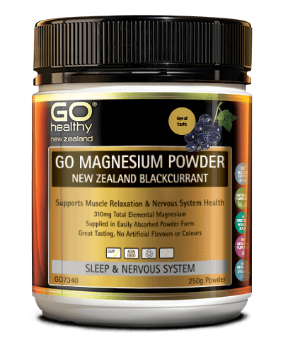 GO Healthy Magnesium Powder NZ Blackcurrant 250g (Exp: 07/21)